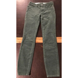 Anthropologie Pilcro & the Letterpress Green Corduroy High-Rise Skinny Jeans 25